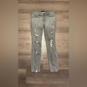 Hollister Distressed Light Gray Skinny Jeans
